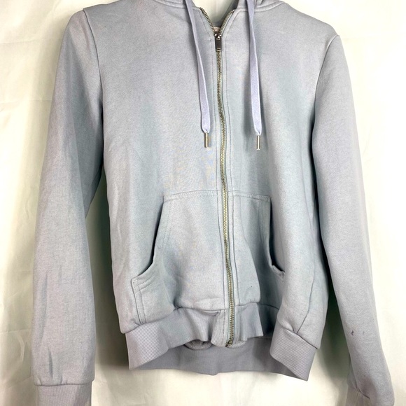 H&M Basic Blue Zip Front Hoodie Size XS - Picture 2 of 2